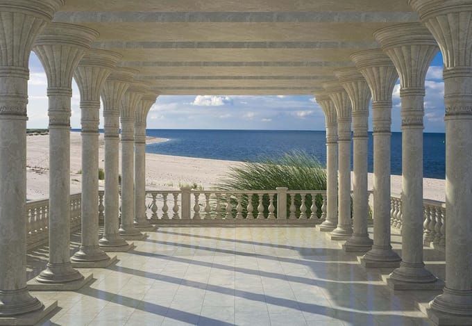 Fotobehang Beach Tropical View | XL - 208cm x 146cm | 130g/m2 Vlies