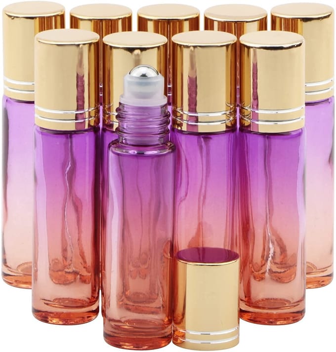 Dailygoods- Rollerball Flessen Set van 10 - Navulbare Lege Glazen Flessen - 10ml