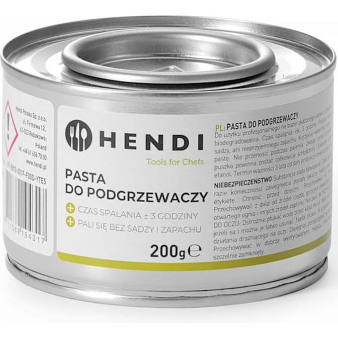 Hendi - Pasta voor Verwarmers - Bio Ethanol - 200g - 72 Stuks