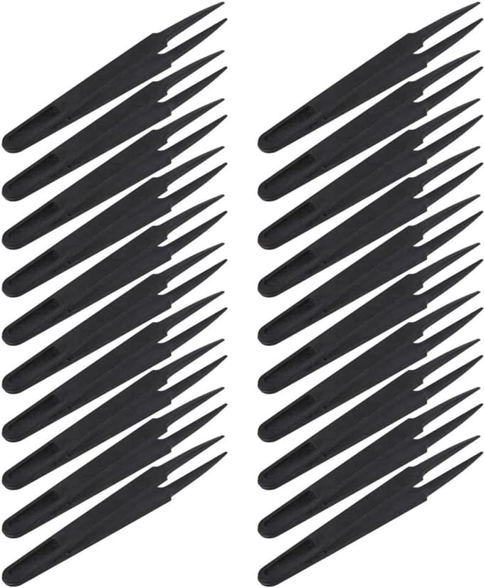 Plastic Pincet - Reparatie Tool - Precisiewerk - Antistatisch - 10 Stuks - Zwart