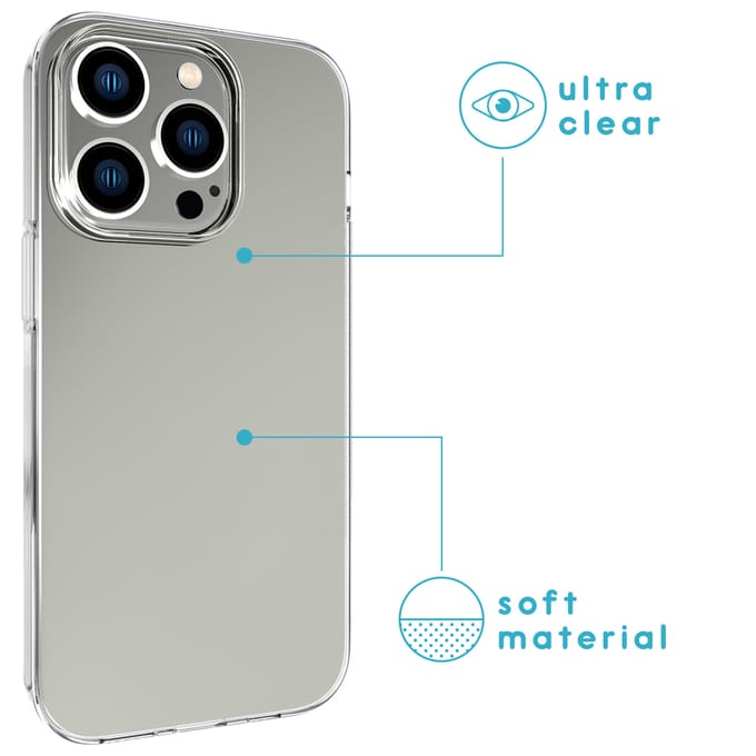 imoshion Hoesje - Geschikt voor Apple iPhone 14 Pro - Softcase Backcover smartphone - Transparant