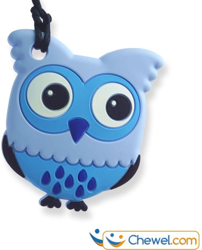 Bijtketting  | Uil | 3 kleuren | Blauw | Chewel ®