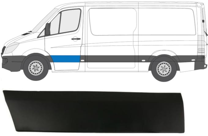 Voordeur sierlijst voor Mercedes Sprinter 2006-2018 / Links