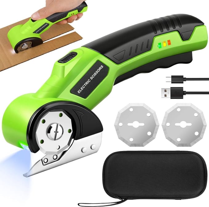 Draadloze Elektrische Rolmesjes Set voor Karton, Tapijt en Leer