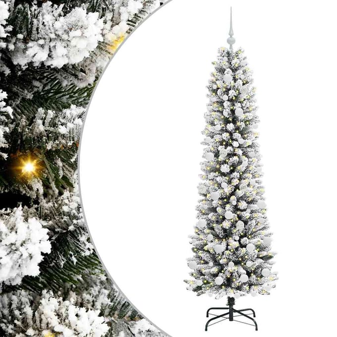 vidaXL - Kunstkerstboom - Wit - 180 - cm - PVC - en - Metaal - en - Plastic
