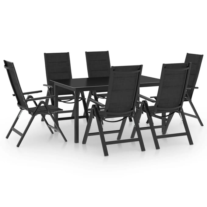 vidaXL - 7-delige - Tuinset - aluminium - antracietkleurig