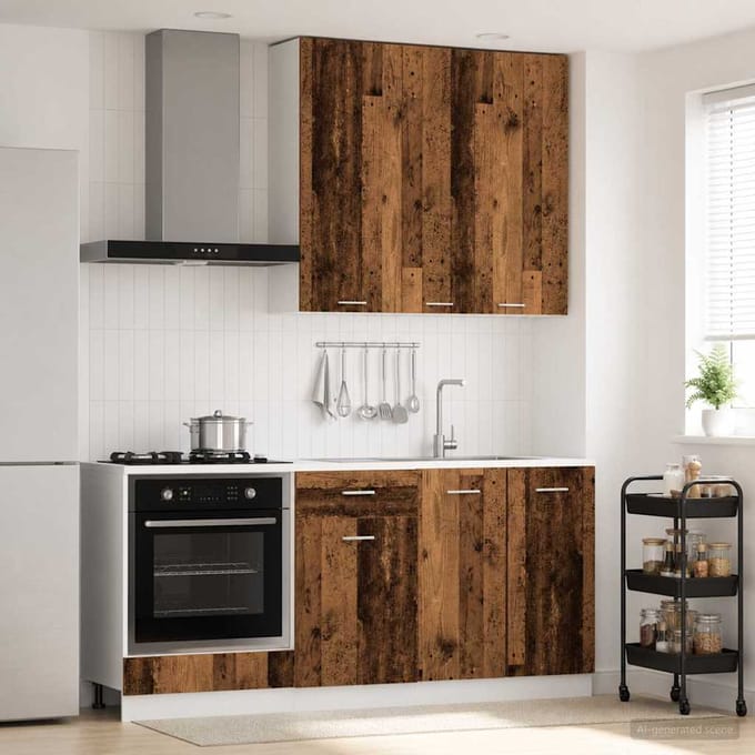 vidaXL - Keukenblok - LYON - 5 - st - Oud - hout - Bewerkt - hout