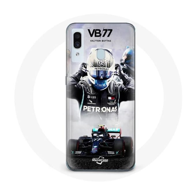 Coque pour Samsung Galaxy A40 Formule 1 Valtteri Bottas pilote de course F1 Noir
