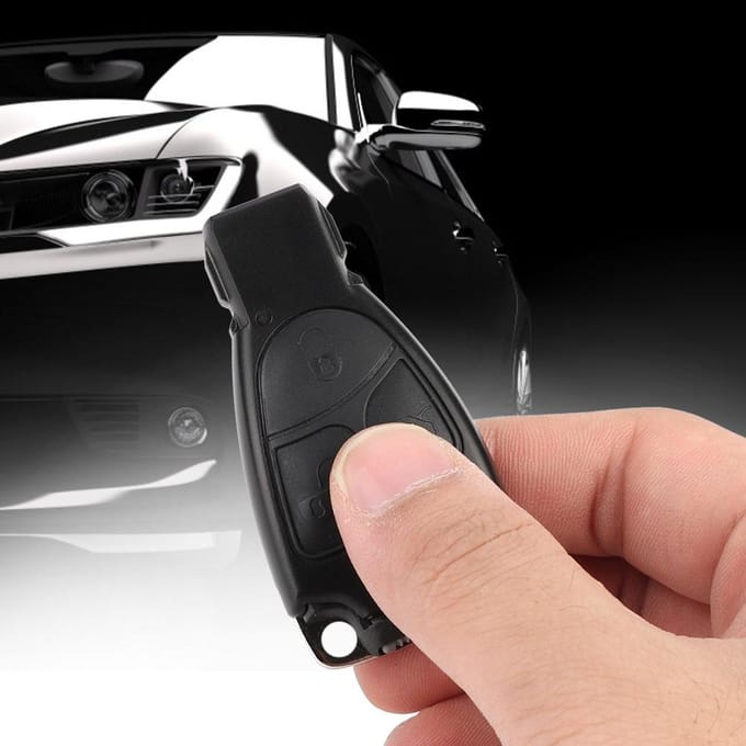 3 Knops Auto Afstandsbediening Sleutel Fob Shell Case Sleutelblad Geschikt voor Mercedes Benz black