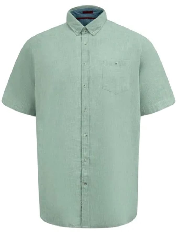D555 Falmouth-2 Overhemd Mint Linnen-Mix Big Men Size 6XL