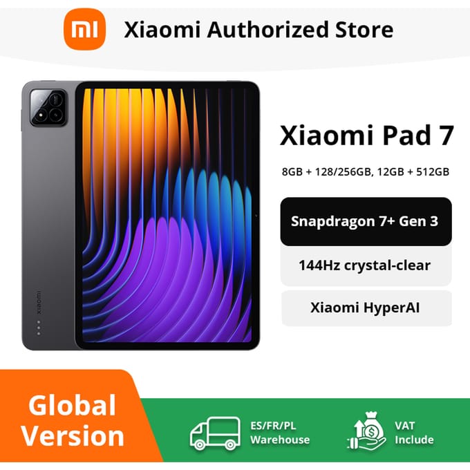 Xiaomi Pad 7 Global Version Snapdragon 7+ Gen 3 Octa-core CPU Tablet 8850mAh 13MP Camera 11.2" 3.2K Scherm 144Hz Gray