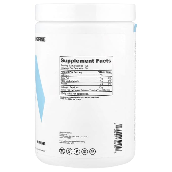 Swolverine, Collageen, Ongezoet, 10,58 oz (300 g)