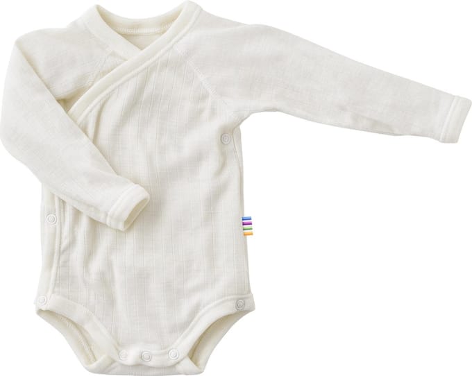 Joha baby romper - lange mouw - overslag - naturel – 100% wol - maat 60