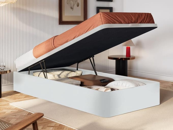 Vente-unique Bedbodem met opberglade 90 x 200 cm - Mat wit - HESTIA van YSMÉE