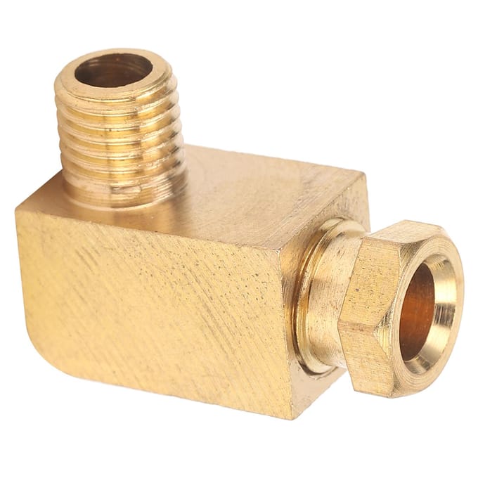 Messing 90 Graden Elleboog Compressie Buis Pijpfitting Connector Adapter voor Oliesmering