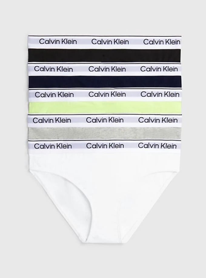 Calvin Klein - 5-pack slips - Dusty Limon/Wit/Navy/Zwart/Grijs - 8/10 jaar