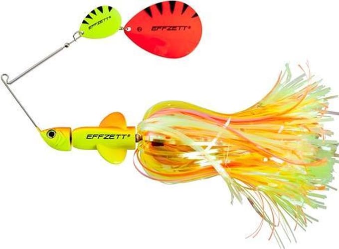 DAM Effzett Pike Rattlin Spinnerbait – 17 cm - fluo yellow / orange