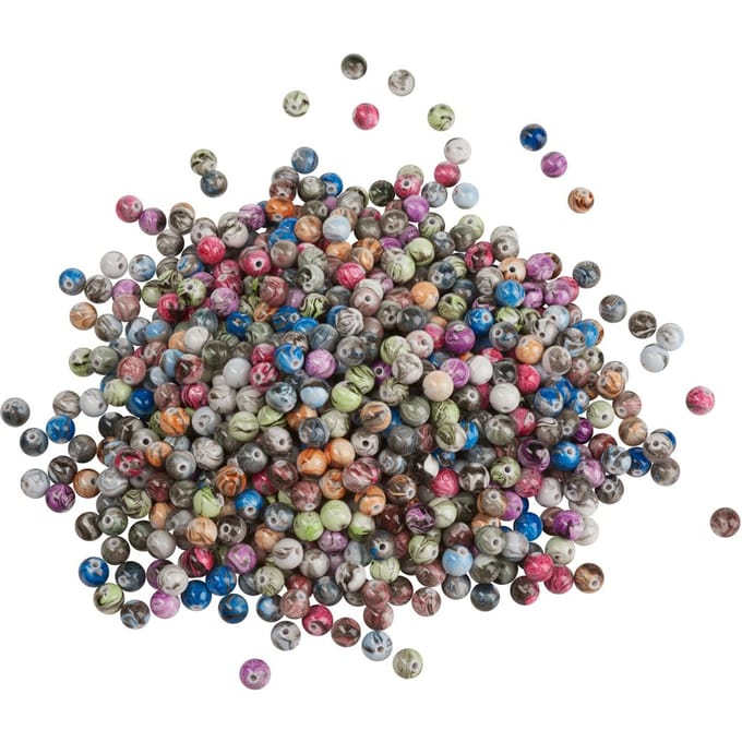 VBS Acrylkralen "Kleurrijk opaak gemarmerd", Ø 8 mm, 200 g