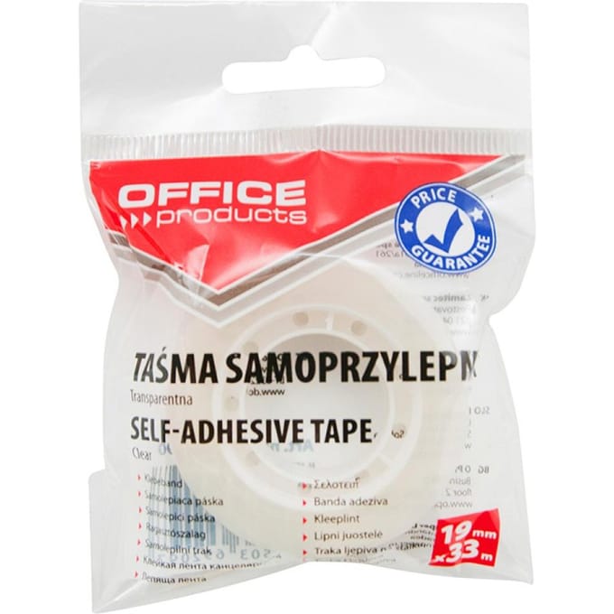 OFFICE products plakband, 19 mm x 33 m, transparant 1 stuks