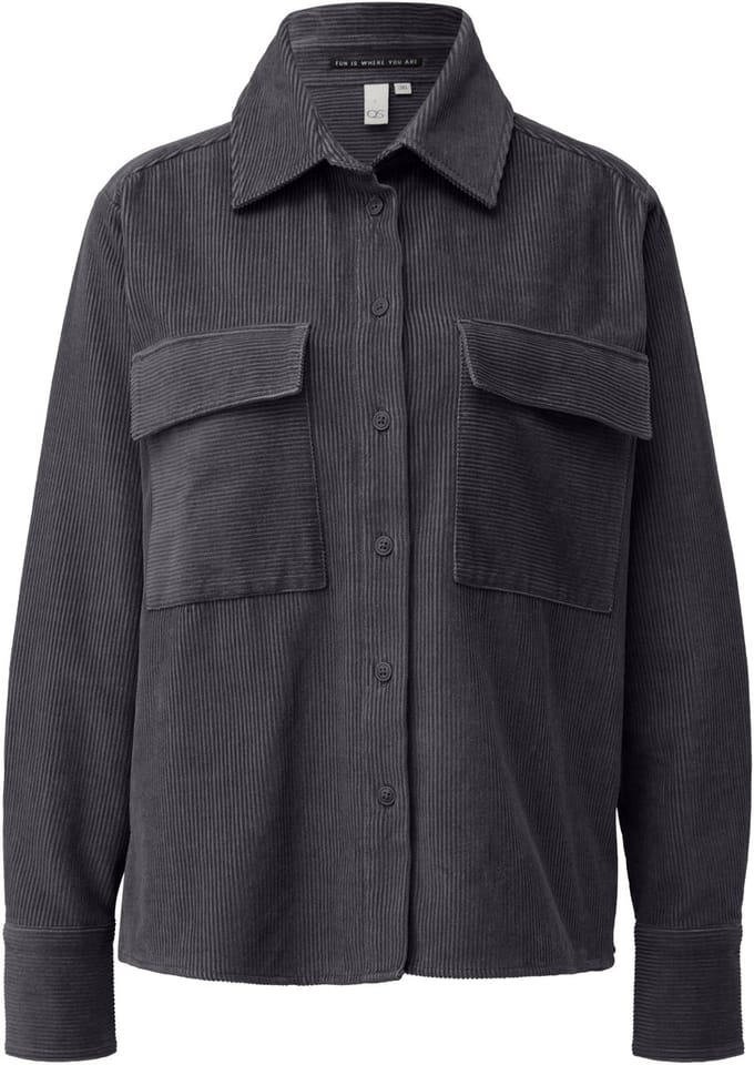 QS - female - Corduroy overhemd met borstzakken