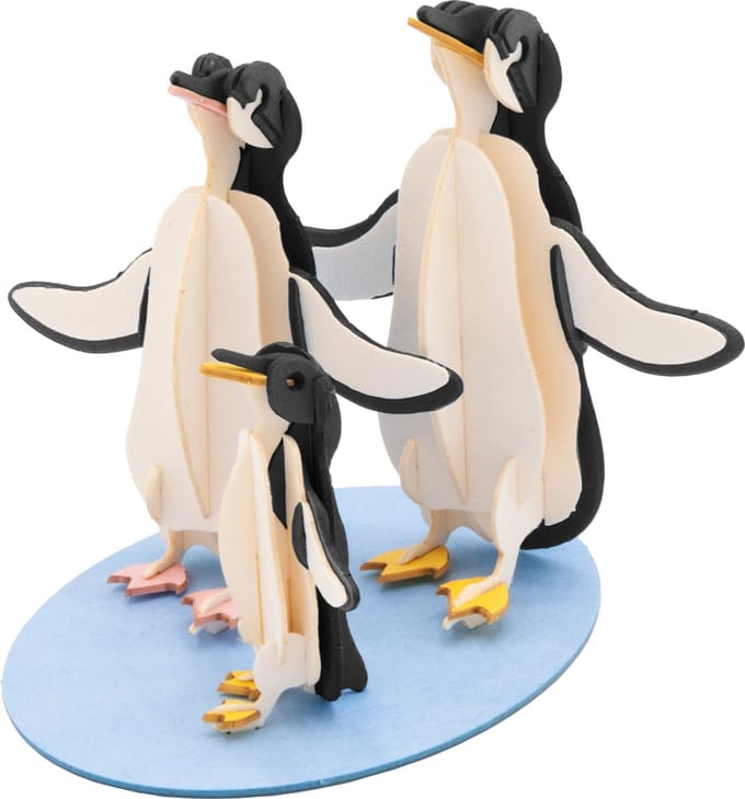 FRIDOLIN 3D Papieren Model - Pinguinfamilie.