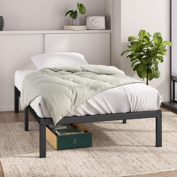 Allecto - Bed 90 x 200 cm - Opbergruimte - Hoogte 36 cm - Metalen