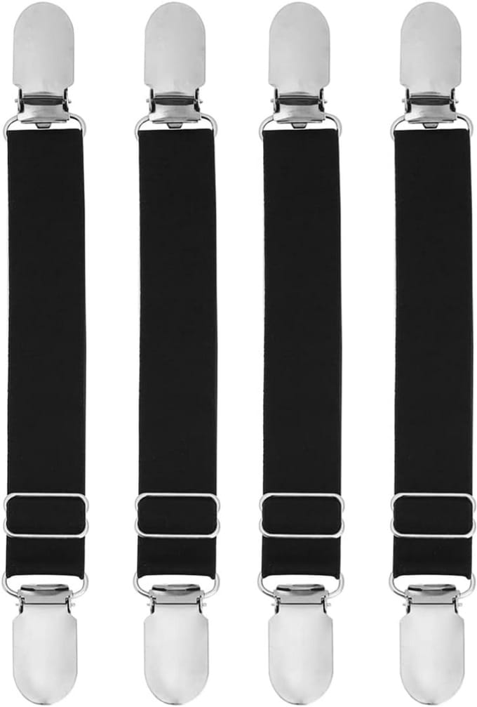 Verstelbare Elastische Kousenbanden met Antislip Metalen Clips voor Heren en Dames