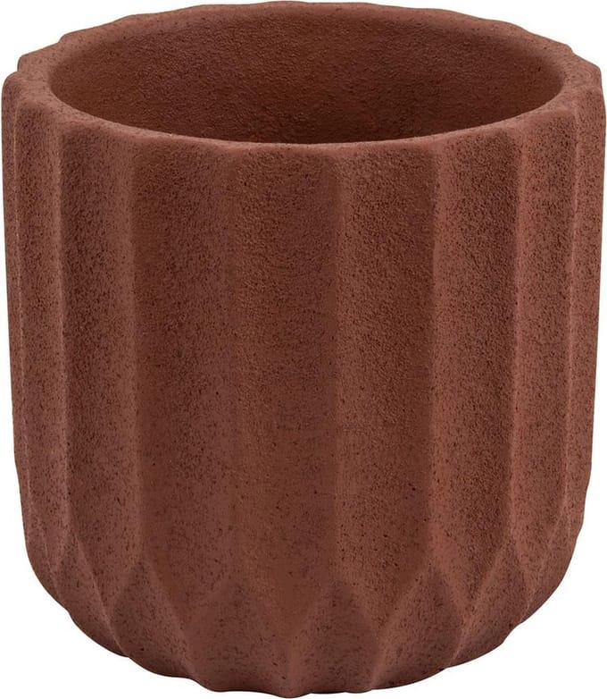 Present Time Bloempot Stripes 13 Cm Beton Bruin