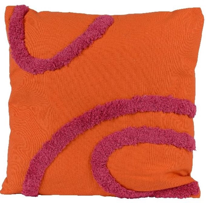 Kussen orange stripe curve 45x45x4cm