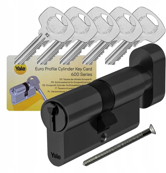 Yale Y600 Cilinder met Knop Zwart 35/65mm