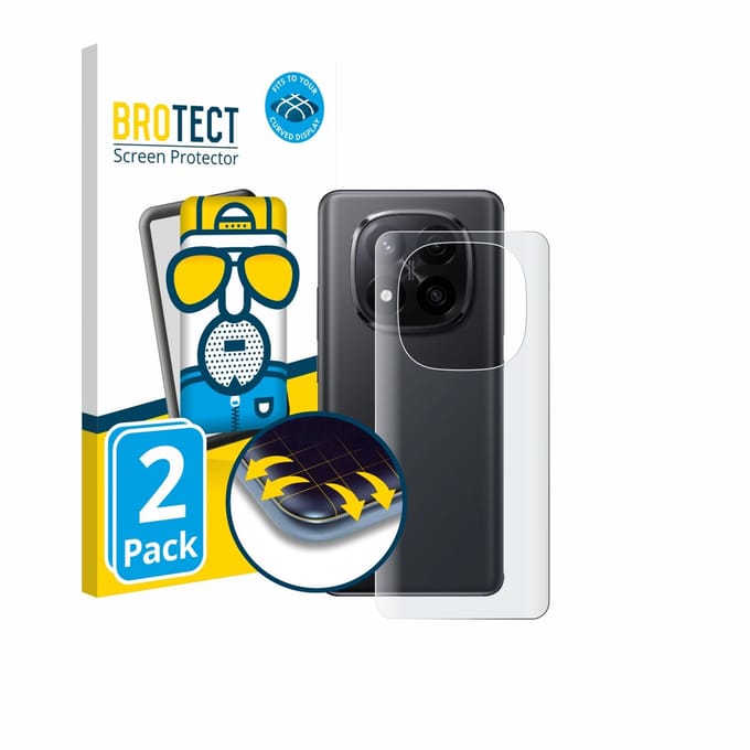 BROTECT - Screenprotector voor Xiaomi Redmi Note 14 Pro Plus 5G (Achterkant) - Folie Beschermfolie matte volledig dekking 2 Stuks