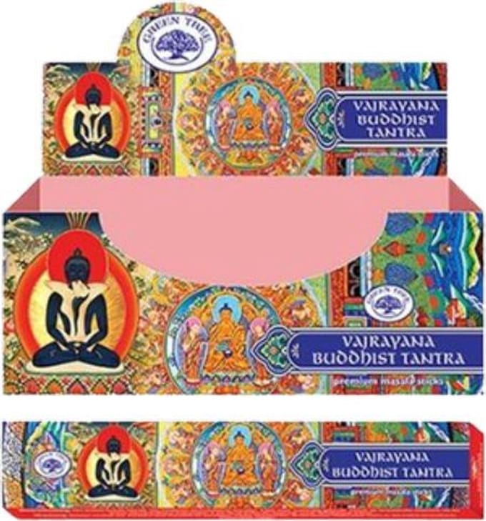 Buddhist Tantra wierook 4 pakjes - Green Tree Masala Wierook - 15 gram per doosje