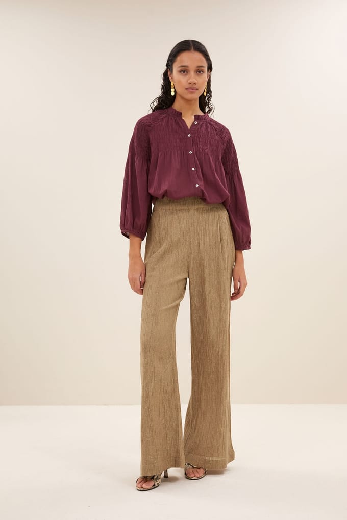 By-Bar Benji Lurex Pants Gold Größe: M | Ausgestellte Hosen Outlet | Damen | Gelb