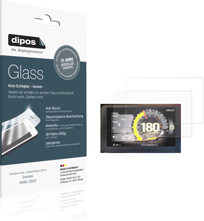dipos – 2x Matte Pantserfolie geschikt voor Zontes 368G 2025 | 9H Screenprotector