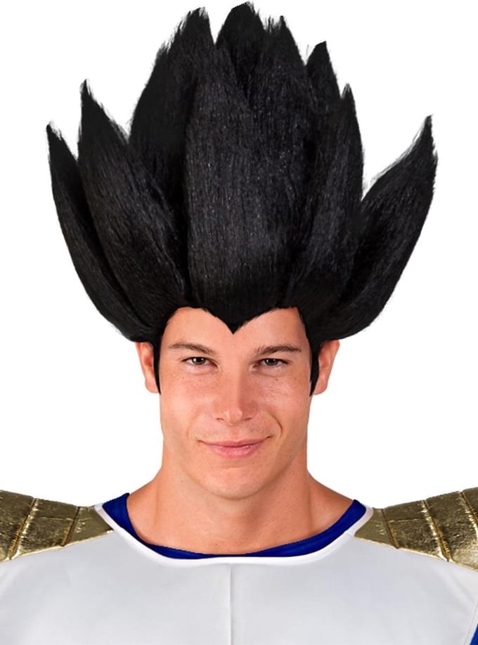 FUNIDELIA Vegeta pruik - Dragon Ball voor mannen - Zwart