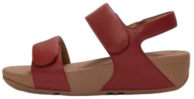 FitFlop Lulu Adjustable Leather Back-Strap Sandals Dames Sandalen - Burnt Berry