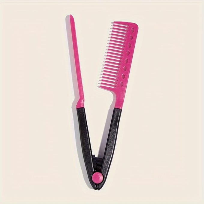 1 stuks V-vormige Haarstrijkkam DIY Haarstyling Stijltang Haarstyling Schoonheidstools pink