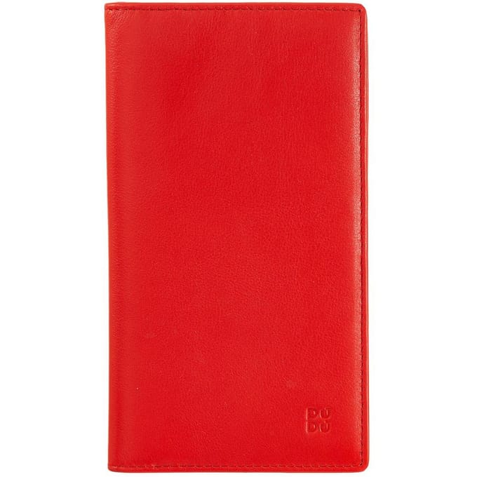 Grote rechthoekige damesportemonnee van leer van het merk DUDU red