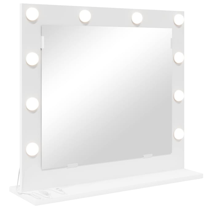vidaXL - Make-up - Spiegel - Wit - 60 - x - 55 - x - 18 - cm - Glas - en - samengesteld - hout