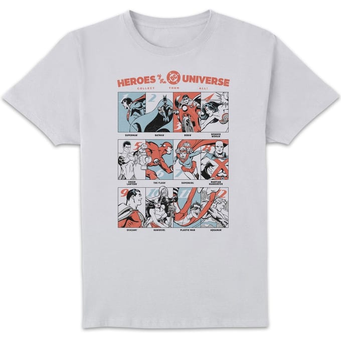 DC Comics Justice League Heroes Of The Universe Unisex T-Shirt - White - S