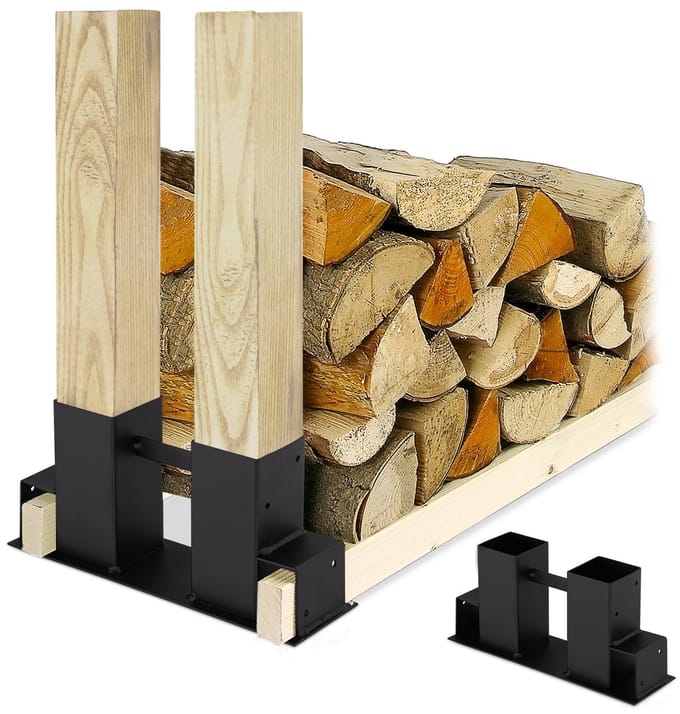 Houtstapelhulp - 4 stuks - zwart