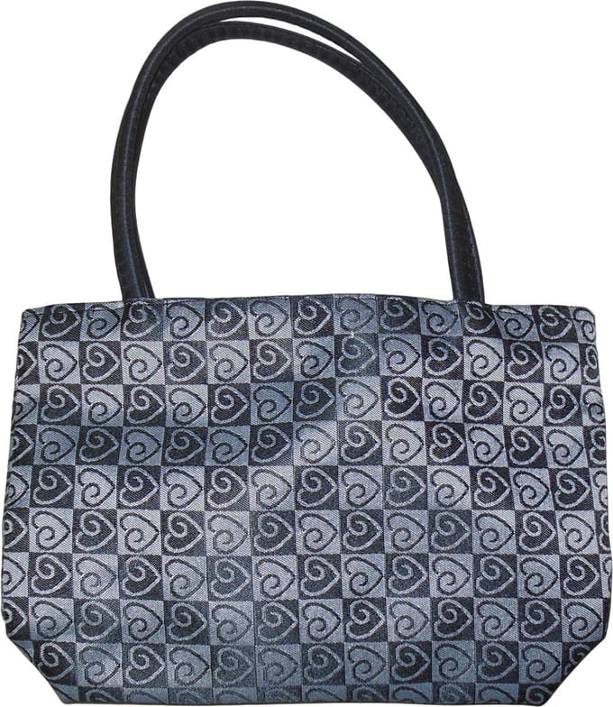 Handtas met hartjes-patroon zwart-wit
