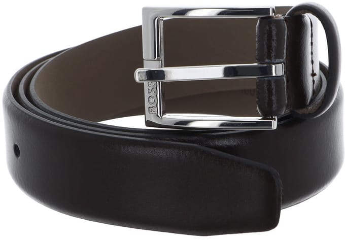 BOSS Leren Riem Elloy-Pc Sz30 Belt W105 Dark Brown Donkerbruin