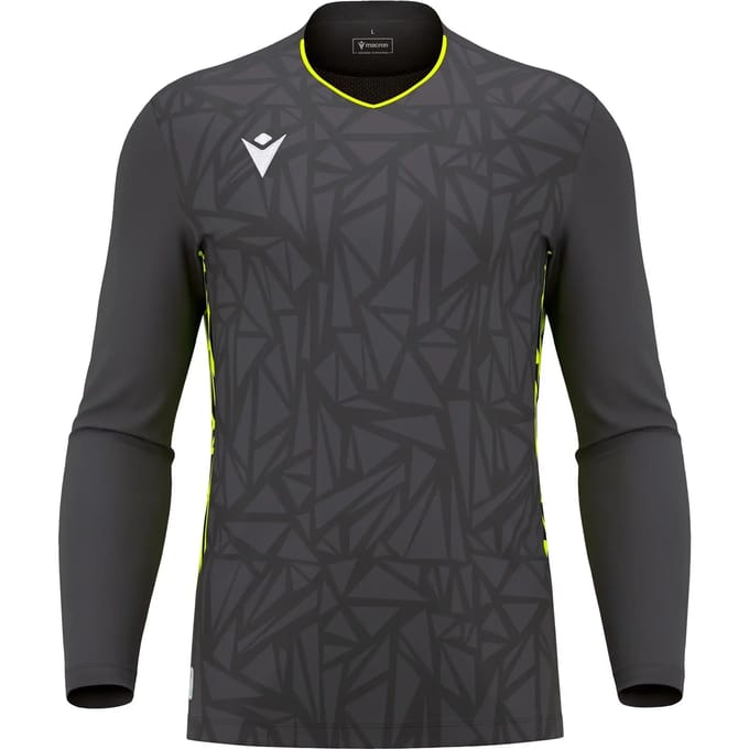 Macron Corvus Eco Keepershirt Lange Mouw Heren - Antraciet / Fluogeel | Maat: S
