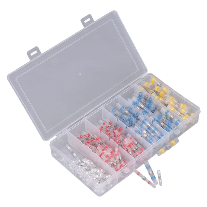200 Stuks Krimpkous Draadconnector Butt Krimpterminal Waterdicht Geïsoleerd Set