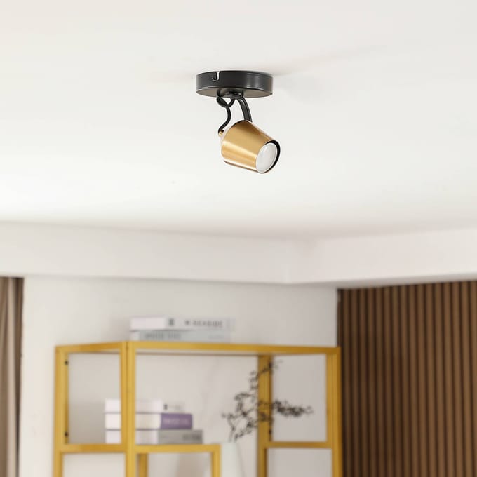 Lindby - buitenspot - 1licht - IJzer - H: 14.5 cm - GU10 - zwart, goud