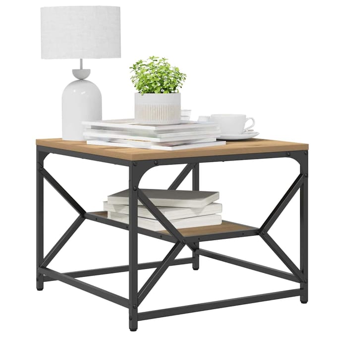 vidaXL - Salontafel - Artisan - Eiken - 51 - x - 50 - x - 40 - cm