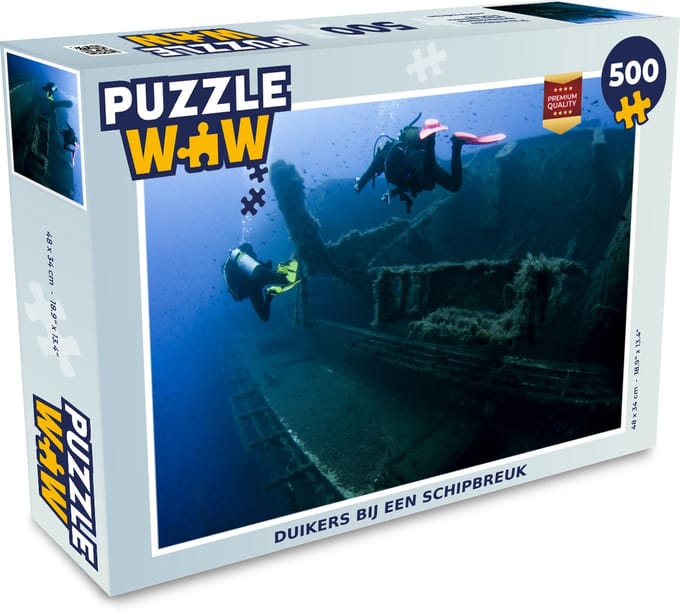 Puzzel Duikers bij een schipbreuk - Legpuzzel - Puzzel 500 stukjes