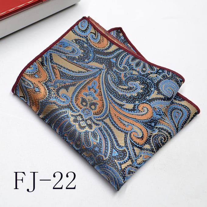 Serviette de poche pour homme Version coréenne Fleur de cajou Petit carré Mouchoir de costume Robe polyvalente 24*24Cm gray