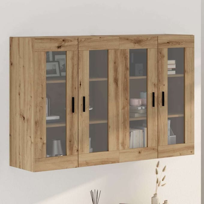 vidaXL - Wandgemonteerde - Kasten - 2 - st - artisanaal - eikenkleurig